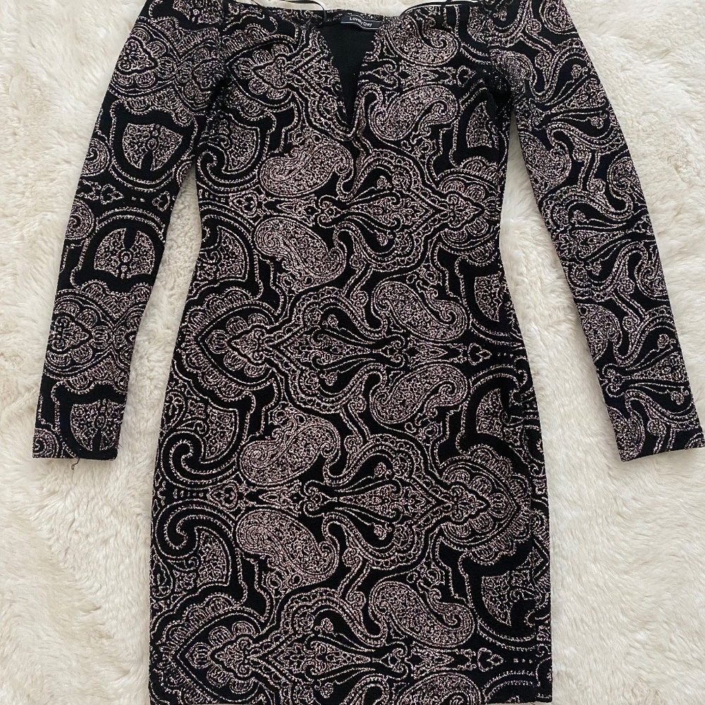 Off the shoulder glitter mini dress